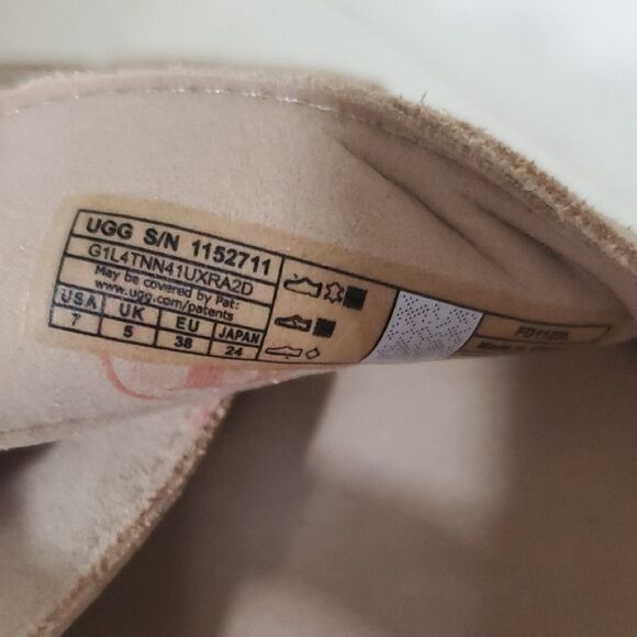 UGG Aubrey Suede Ankle Strap Platform Espadrille Sandal Beige Women's 7 NWOB - Picture 10 of 11